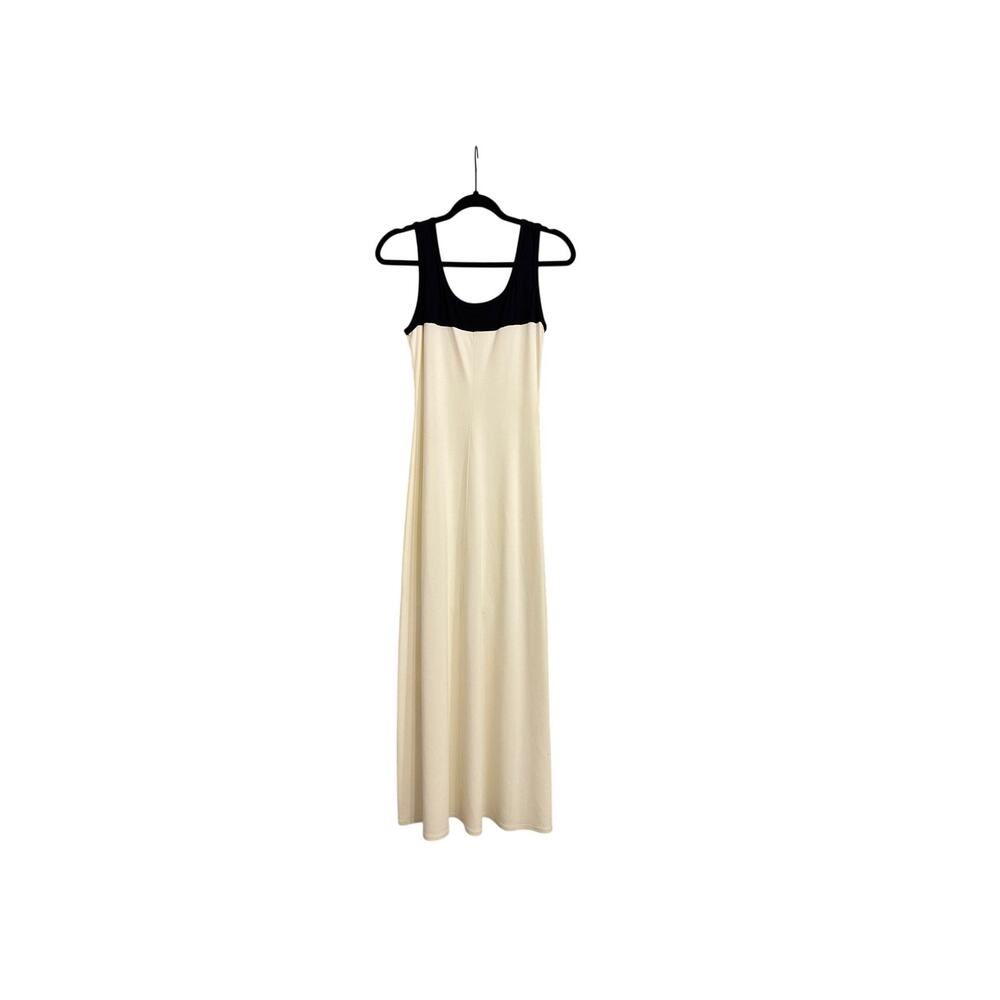 BCBGMAXAZRIA Colorblock Flowy Casual Formal White Black Maxi Dress Medium